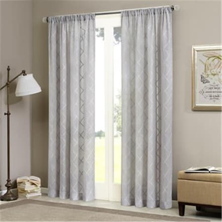 Madison Park Irina Diamond Sheer Window Curtain, Grey - 84 in. MP40-1066